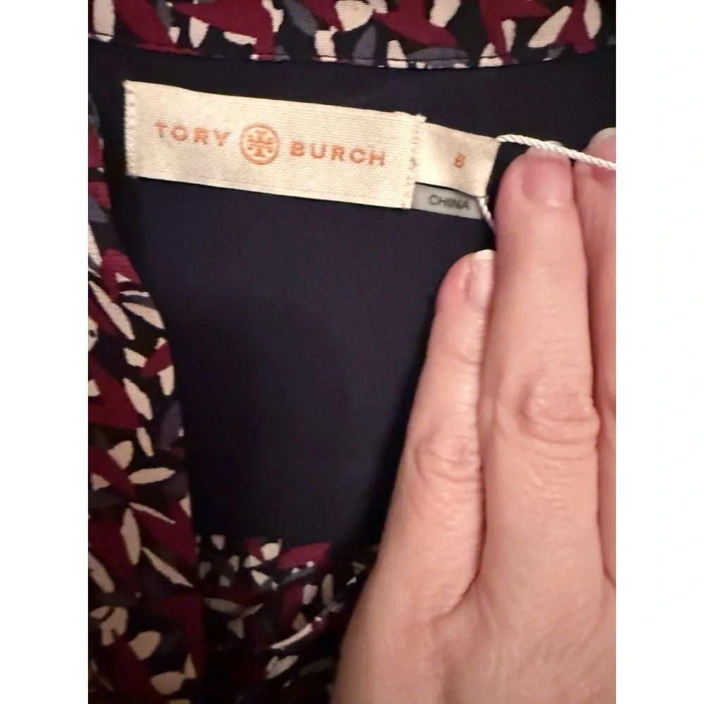 Tory Burch Red Agate‎ Confetti Print Silk Shirt Dress 6 Boho NWT 450$